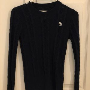 abercrombie & fitch navy knit sweater